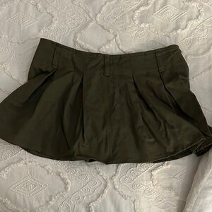 Fashion Nova Olive Pleated Mini Skirt